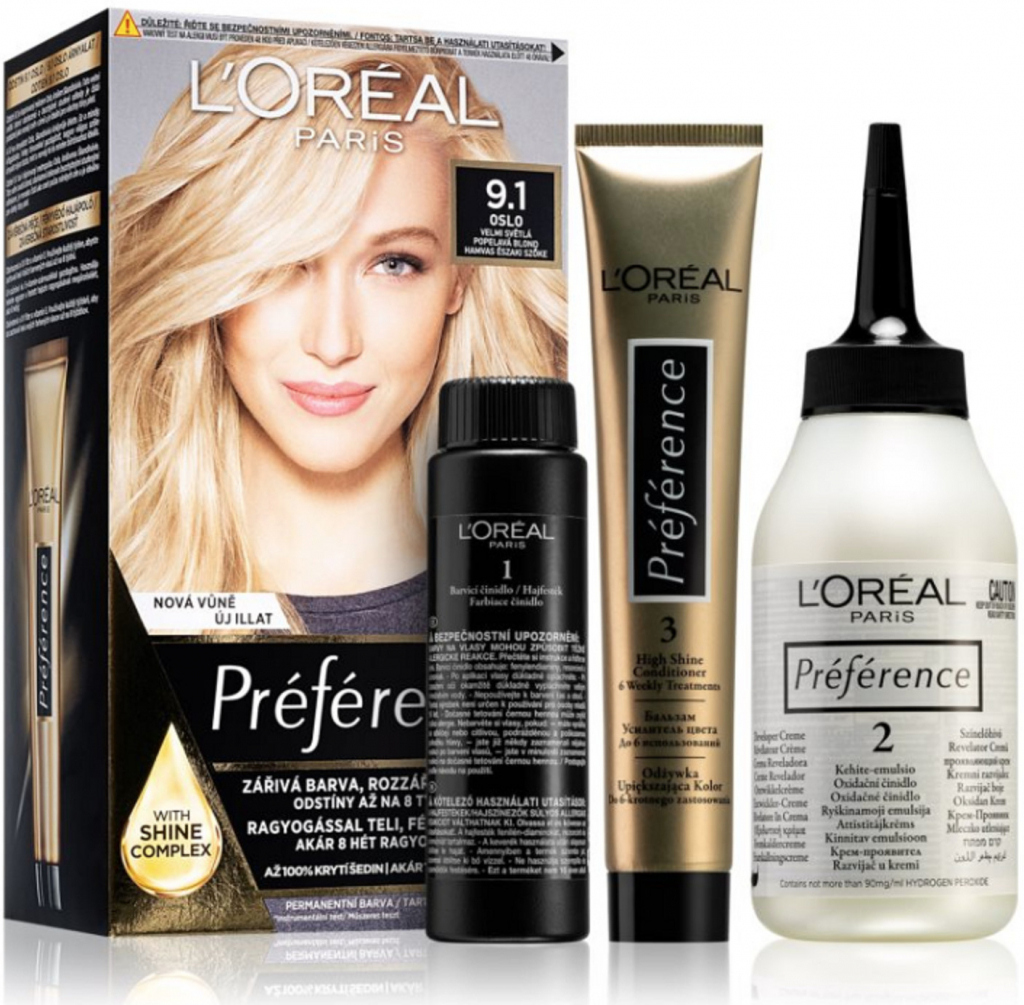 L\'Oréal Préférence 9.1 Oslo Velmi světlá popelavá blond