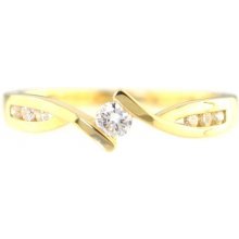 Zlatnictví Smaragd Elegantní prsten 14 karátové zlato s brilianty V51