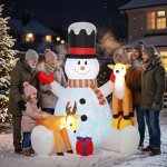 Outsunny Nafukovací sněhulák se 2 soby | bílý – Hledejceny.cz