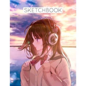 Sketchbook: Anime style cover, sketchbook for Drawing, Coloring