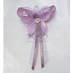 Vonička (vývazek) svatební - fialovo-zlatá s pruhy a perlovým květem II – Hledejceny.cz