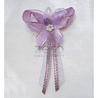 Vonička (vývazek) svatební - fialovo-zlatá s pruhy a perlovým květem II – Hledejceny.cz