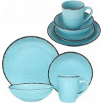Livello Jídelní servis sada pro 6 osob talíře hrnky tyrkysová 24 ks – Sleviste.cz