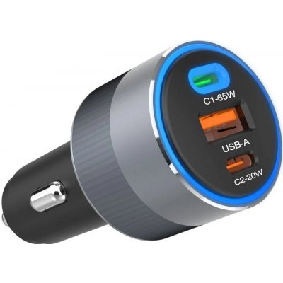 Forcell F-Energy ALU 2x USB-C & USB-A 65W Nabíječka do auta - šedá – Hledejceny.cz