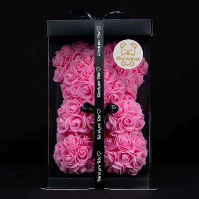 Medvídárek Classic medvídek z růží 25cm dárkově balený - růžový – Zboží Dáma