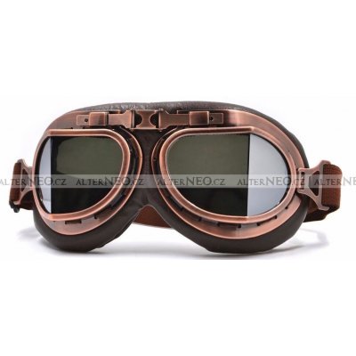 Steampunk Goggles vintage letecké brýle měděné – Sleviste.cz
