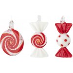 Sada vánočních ozdob ve tvaru karamelek Bloomingville FESTIVE, 3ks | bílá, červená – Hledejceny.cz