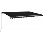 VidaXL Ručně zatahovací markýza 500 x 350 cm antracitová – Zboží Mobilmania
