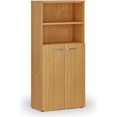 Primo Kombinovaná kancelářská skříň WOOD, dveře na 3 patra, 1781 x 800 x 420 mm, buk – Hledejceny.cz