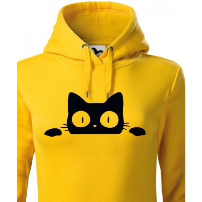 Canvas dámská mikina s vykukující kočkou Žlutá – Hledejceny.cz