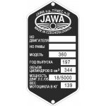 Štítek výrobní Jawa 360 ruský | Zboží Auto