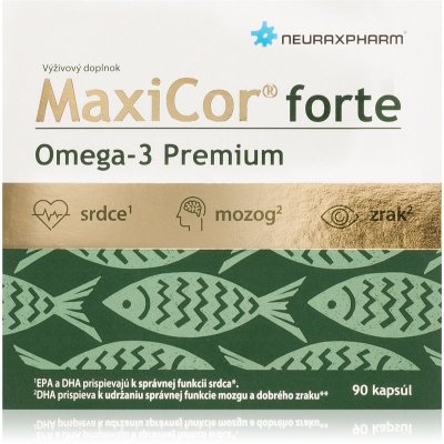 MaxiCor Forte Omega-3 Premium kapsle pro normální činnost srdce a mozku 90 kapslí – Hledejceny.cz