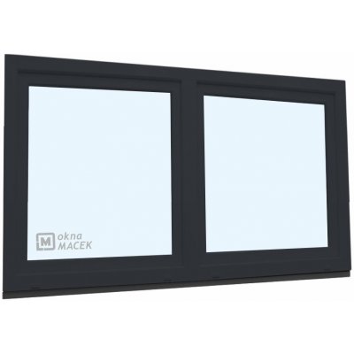 KNIPPING Plastové okno - 70 AD, 1800x900 mm, O/OS sloupek, antracit Sklo: čiré, Barva, imitace: antracit/bílá (jednostranně) – Zboží Mobilmania