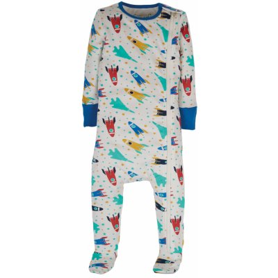 Dětský overal na spaní na zip Barevné závodní rakety Frugi – Zboží Dáma