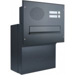 1x poštovní schránka F-041 k zazdění do sloupku + čelní deska s 2x zvonkem a přípravou pro HM - lakovaná - RAL 7016 MAT. - ANTRACIT – Hledejceny.cz
