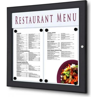 A-Z Reklama CZ Venkovní vitrína MENU BOARD SCZ2xA4C9005 na Menu pro prospekty 2 x A4 - Černá – Zboží Živě