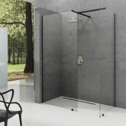 Ravak Walk-In Sprchová stěna 1600x2000 mm černá/čiré sklo GW9WS0300Z1