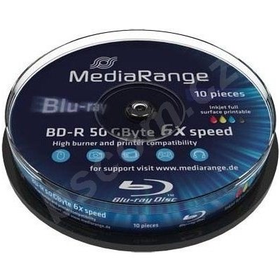 MediaRange BD-R 50GB 6x, printable, spindle, 10ks (MR509)