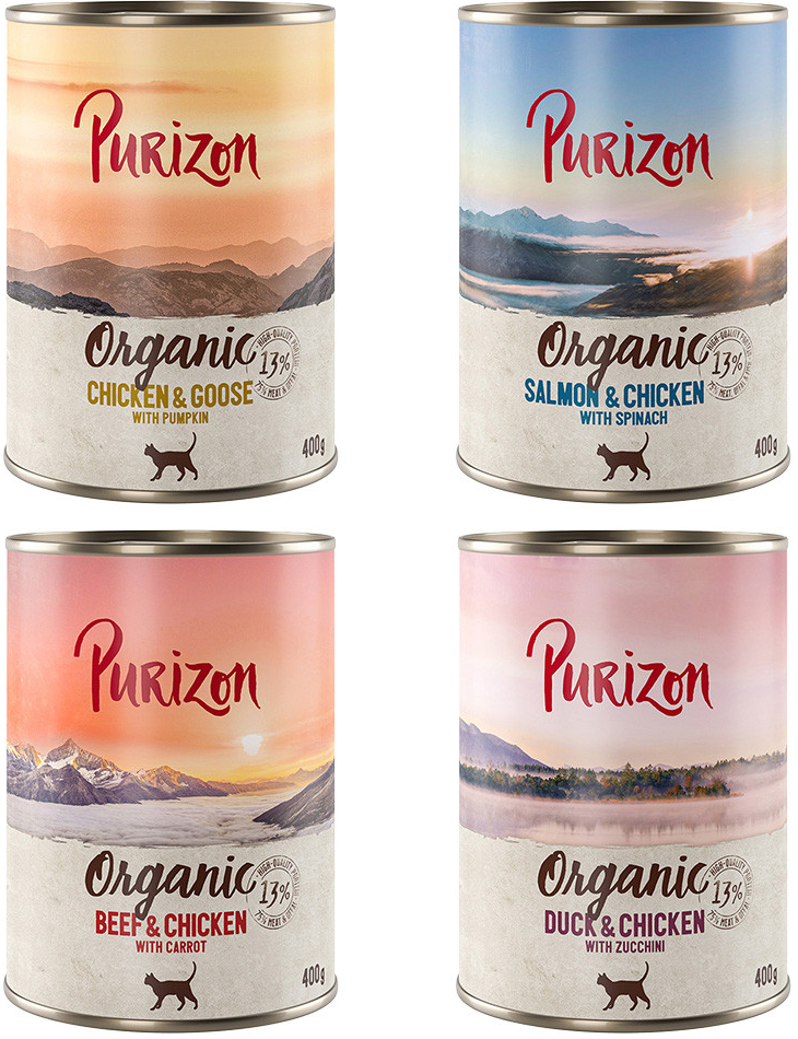 Purizon Organic Míchané balení 4 druhy 24 x 0,4 kg