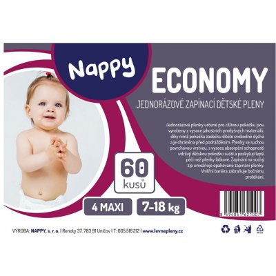 NAPPY ECONOMY Maxi 7-18 kg 60 ks od 199 Kč - Heureka.cz