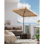 Houseland Zahradní slunečník s ochranným obalem Royal 200 × 125 cm, béžový – Sleviste.cz
