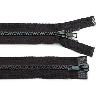 Kostěný zip dělitelný No 5, 2 jezdce / dvoucestný, délka 75 cm - černý – Hledejceny.cz
