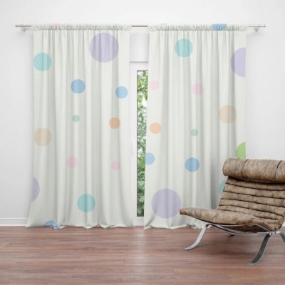 Sablio Závěs Tříbarevné puntíky: 2ks 140x250cm – Hledejceny.cz