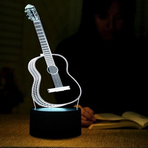 Beling Dětská lampa Gitara 7 barevná S1161