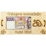 Dekorace z Řečice Dřevěná dárková karta na bankovku prsteny. – Sleviste.cz