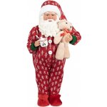 Clayre & Eef Červená dekorace figurka Santa Claus v overalu a s medvídkem - 22*19*45 cm – Hledejceny.cz