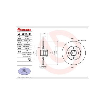 BREMBO brzdový kotouč 08.5834.27