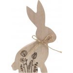 Anděl Přerov Dřevěný zajíc s dekorem louky na postavení 9,5 x 15 x 2 cm – Zbozi.Blesk.cz