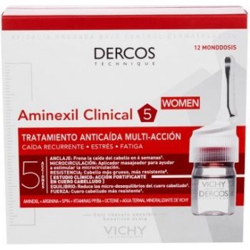 Vichy Dercos Aminexil Clinical 5 cílená péče proti vypadávání vlasů pro  ženy Mult-Targed Anti-Hair Loss Treating Care 12 x 6 ml od 828 Kč -  Heureka.cz