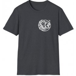 Tričko s potiskem The Lion and the Globe Síla a svět v harmonii Unisex Softstyle Dark Heather Grey