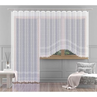 Hotová záclona nebo balkonový komplet, Madison, bílá 220 x 120 cm – Zboží Dáma