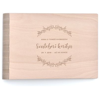 Svatební kniha na podpisy | Woodenmoment.cz Velikost: A4, Typ vazby: Šroubovaná vazba, Barva papírů: Ivory – Zboží Mobilmania
