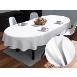 Biante Oválný bavlna saténový ubrus ST-020 Bílý 140x220 cm – Zboží Mobilmania