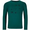 Pánské sportovní tričko Ortovox 185 Merino Brand Outline LS zelená