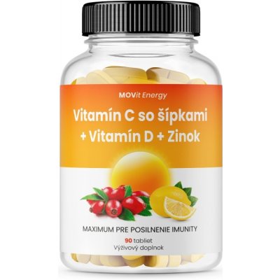 Movie Energy Vitamin C 1200 mg se šipkami + Vitamin D + Zinek PREMIUM 90 tablet