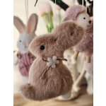 Růžový plyšový závěsný velikonoční králíček s kytičkou Magiccal 7*3*10 cm – Hledejceny.cz
