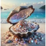 NORIMPEX Diamantové malování Škeble s pokladem 30 x 40 cm – Zboží Mobilmania