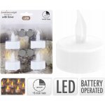 svíčka čajová LED pr.3,5cm BÍ 4ks s bateriemi časovačem MC5999950 – Zboží Dáma