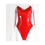 Bdsm-Bondage-Shop Sexy PVC lack korzetové body s kosticemi 2163 Červená – Zboží Mobilmania