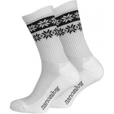 Nanosilver Snow Zimní termo ponožky se stříbrem bílá/černá