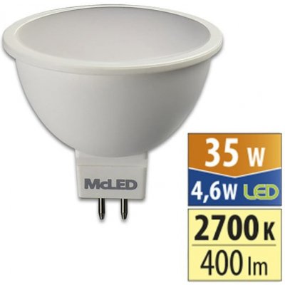 MCLED žárovka LED 4,6W-35 GU5,3 2700K 100° – Hledejceny.cz