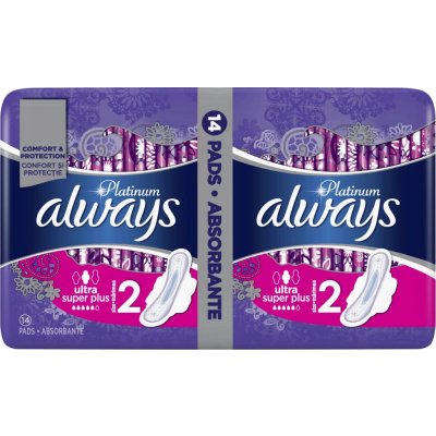 Always Platinum Long Plus velikost 2 hygienické vložky s křidélky 14 ks – Hledejceny.cz