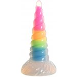 XR Brands dildo UniGlow Glow in the Dark Rainbow – Zboží Dáma