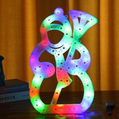 eCa Vánoční závěsná LED Sněhulák 42 x 25 cm IP20 multikolor – Hledejceny.cz