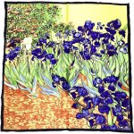 Kosatce Vincent Van Gogh dámský hedvábný šátek šála Iris žlutý fialový modrý – Hledejceny.cz