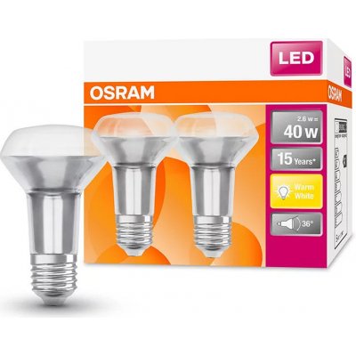 Osram LED žárovka SR634036 E27 R63 2.6W/827 36° (BASE 2 ks) – Hledejceny.cz